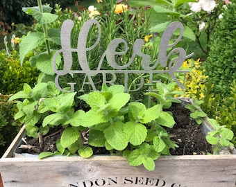 Herb Garden Sign, Garden Sign, Metal Garden Sign, Metal Herb Garden Sign, Stainless Steel Garden sign