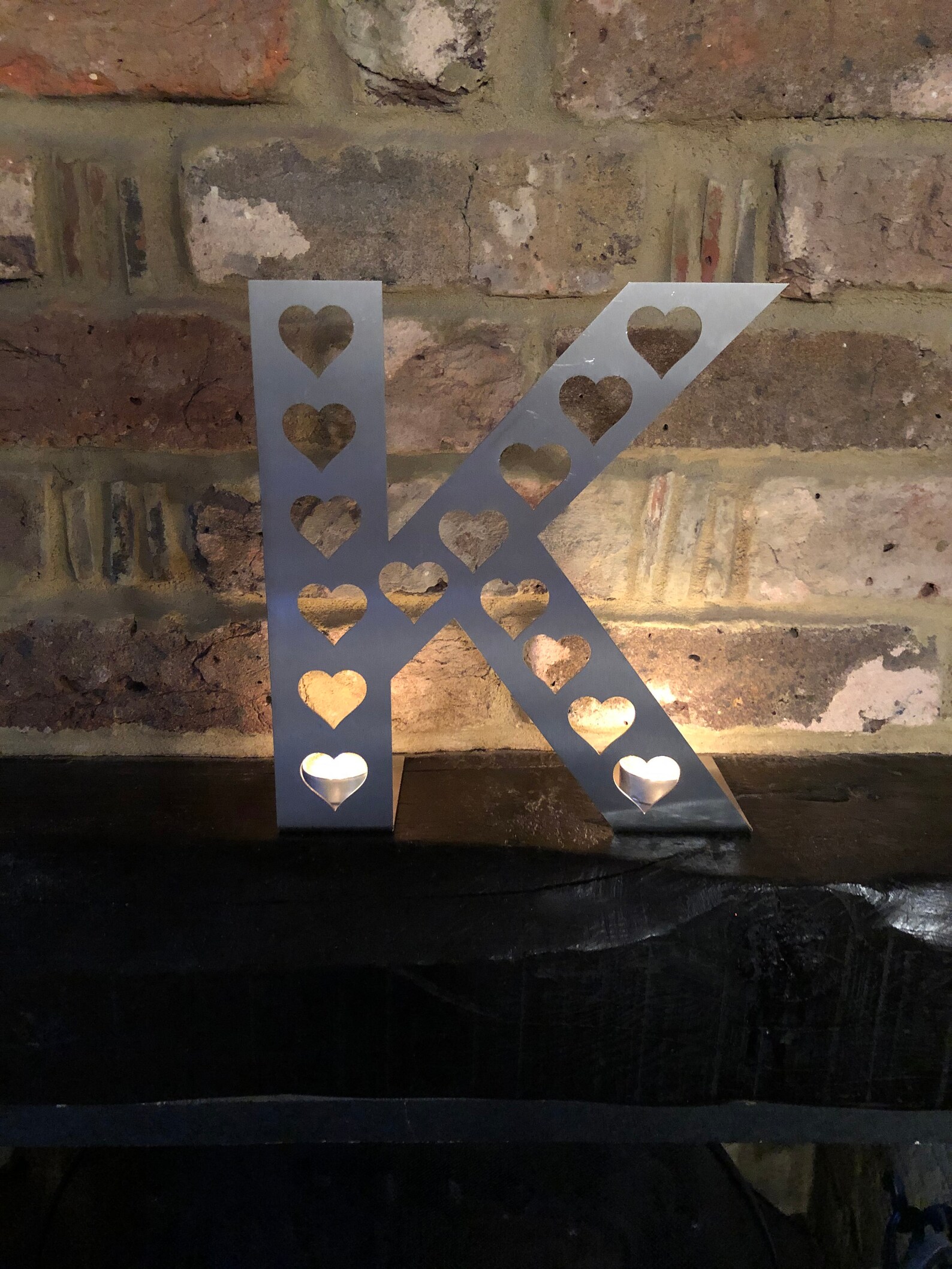 Metal Heart Letters Fireplace Letters Window Seal Letters Etsy