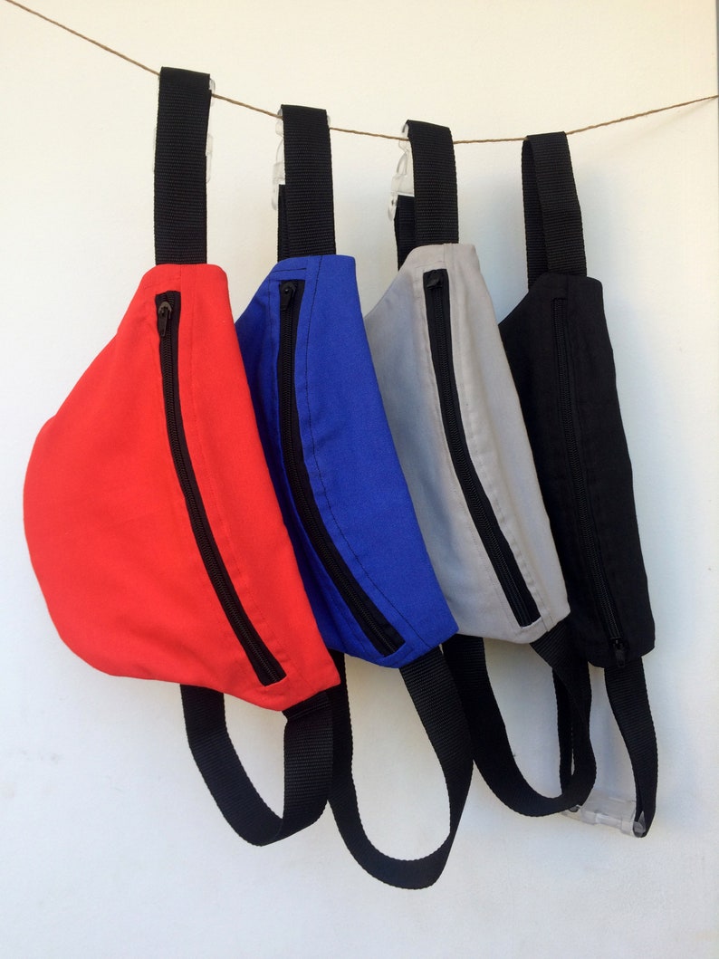 white canvas bum bag