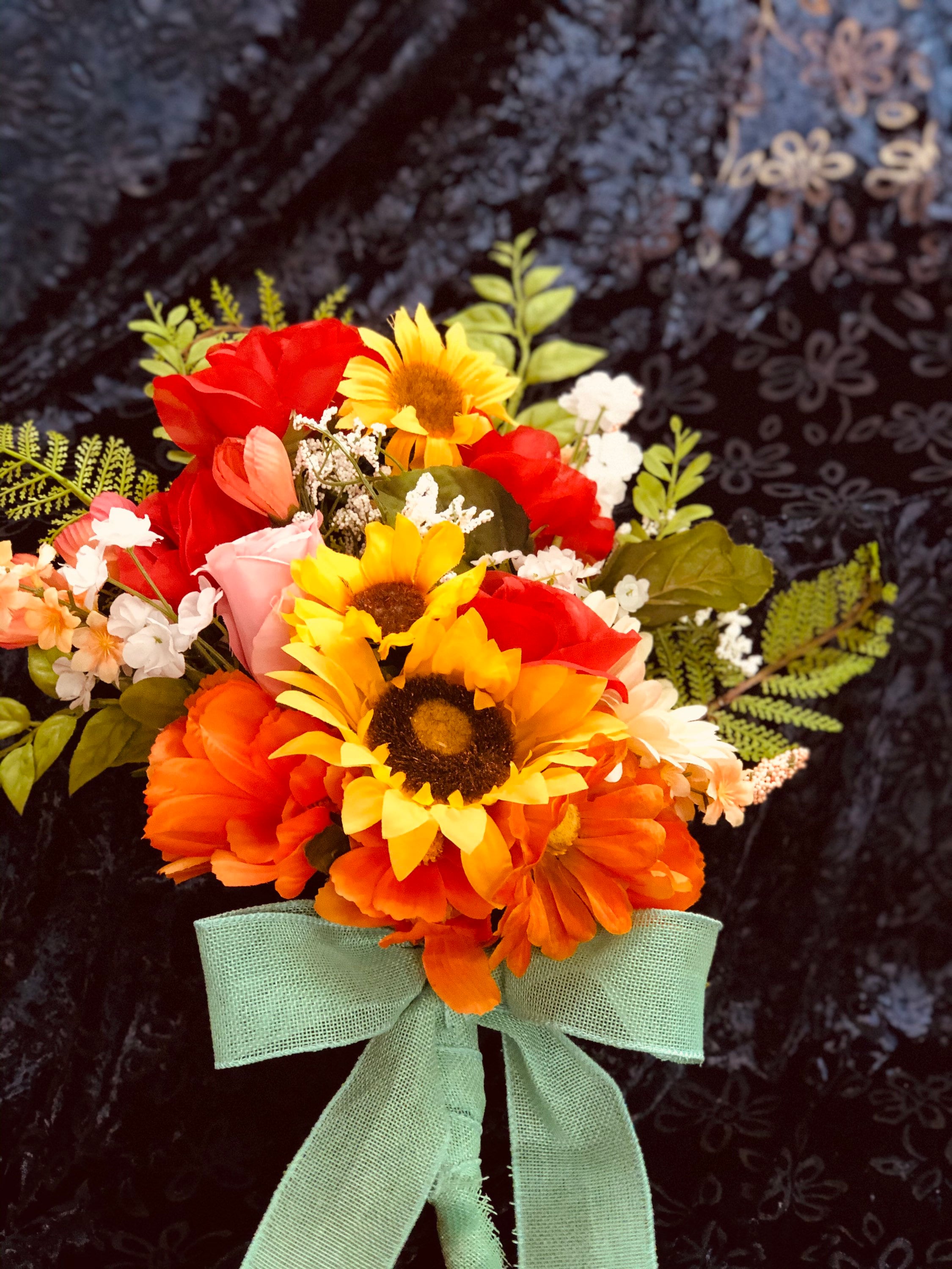 Wedding maidofhonor bouquet sunflower and rose bouquet Etsy