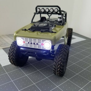 Axial Micro SCX24 Deadbolt LED Headlight Grille and Bumper Relocation Kit