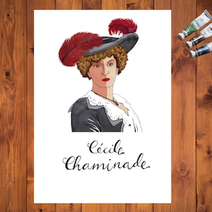 Illustration of Women composers / Print Cécile Chaminade  / Composers prints / Women composers / Music prints / Women composers prints