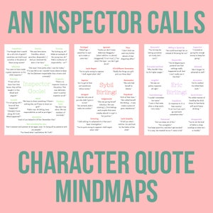 An Inspector Calls Character Quote Mindmaps