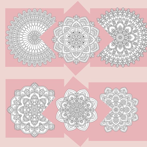Printable Mandala Coloring Pages Six Mandalas to Print and - Etsy