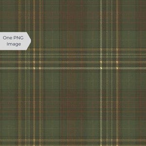 May include: A digital graphic featuring a dark olive green plaid pattern with intersecting thin lines in shades of tan, brown, and cream. The image includes a white rectangular label in the upper left corner with the text One PNG Image.