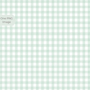 Puede incluir: Un patrón sin costuras con un diseño de cuadros de vichy verde claro y blanco. El patrón se compone de cuadrados espaciados uniformemente, creando un diseño textil clásico. El texto "One PNG Image" está en la esquina superior izquierda.