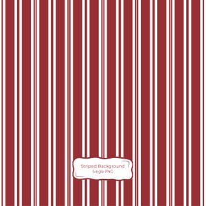 Peut inclure: Un graphique numérique présentant un motif répétitif de rayures verticales rouge foncé et blanches. Les rayures varient en largeur, créant une texture visuelle rythmée. Au centre en bas se trouve une étiquette blanche avec le texte Striped Background Single PNG.