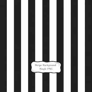 May include: A digital graphic featuring a repeating pattern of vertical black and white stripes. Centered near the bottom is a white rectangular label with a black border containing the black text Stripe Background Single PNG.