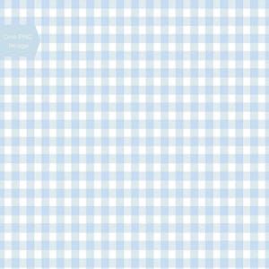 May include: A digital graphic file featuring a repeating light blue and white gingham check pattern. The design consists of a uniform grid of squares. In the upper left corner, a light blue tab contains the white text One PNG Image.