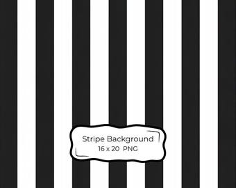 Black & White Stripe Background PNG, 16 x 20 Large Format Digital Paper