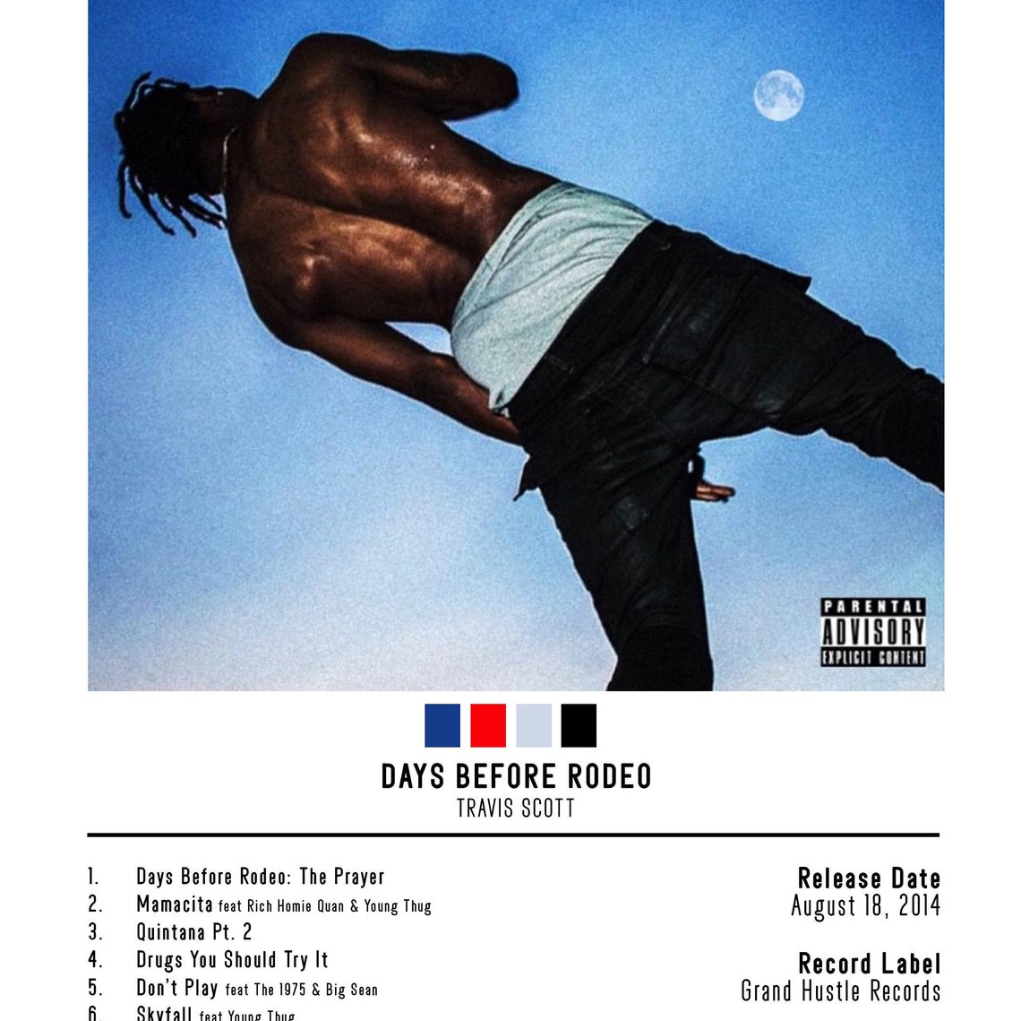 Travis Scott Days Before Rodeo Poster Album Poster Etsy