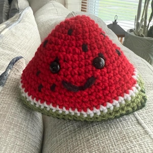 Handmade Crochet Watermelon Slice – Summer Decor, Fruit Toy, Baby Gift