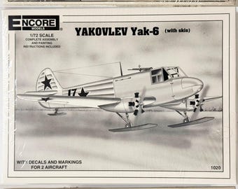 Yakolev Yak-6 Model Kit | 1/72 Scale Encore Kit #1020 | Vintage Unassembled Plastic Aircraft Model