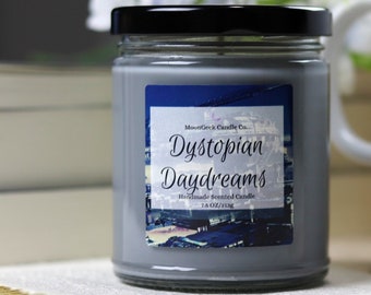 Book Lover Gift Scented Soy Candle | Dystopian Daydreams | Bookish Candles | Organic Vegan Candle | Book Themed Candle | Bookish Gifts