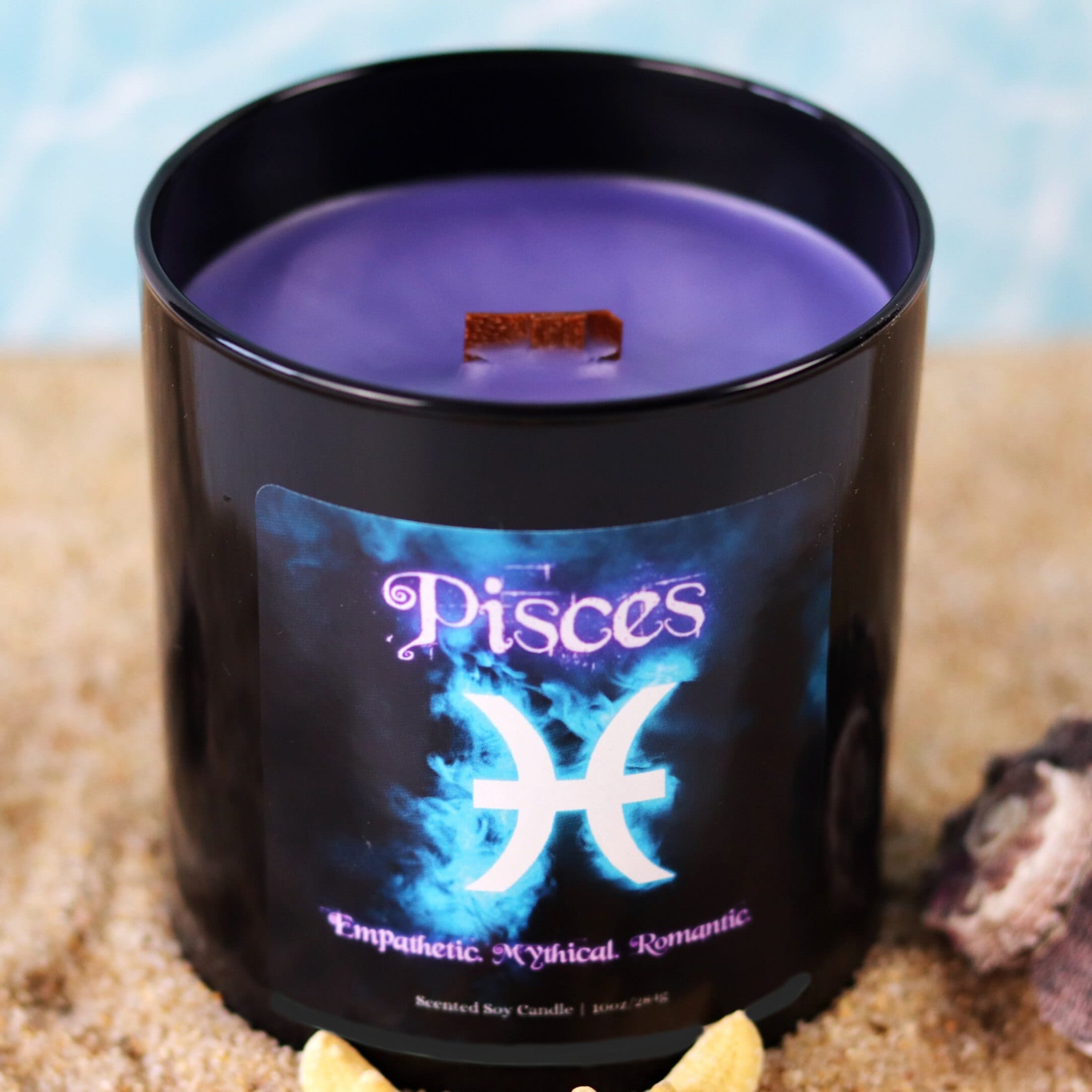 Pisces Zodiac Candle Coconut Wax Candle with Crackling Wood Etsy
