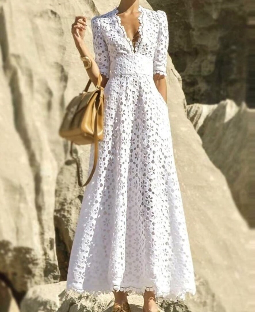 chinese dress ladies White Summer Dress for Little Girls, flower girl dress, beach photos main image 0