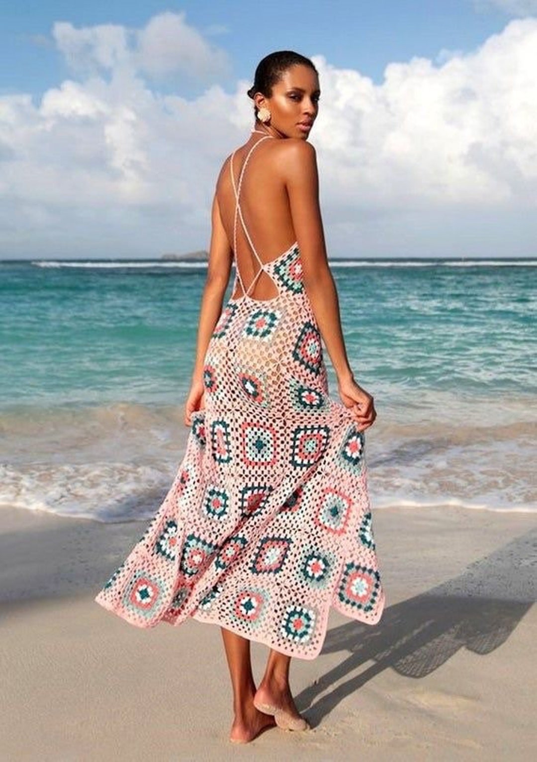 beach hut dresses Boho Summer Cover Up Mini Dress – V Neck Button-Up Beach Dress in White | Women's Boho Fashion | One Size