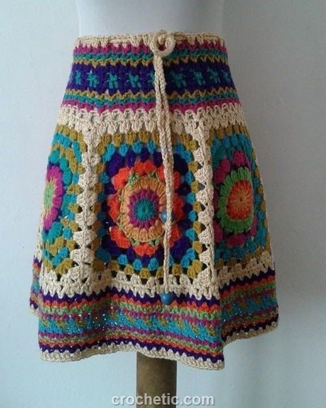 Crochet Skirts, Square Cultural Dresses, Colorful Dresses, Evening ...