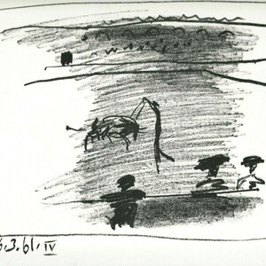 Pablo Picasso&quot; A Los Toros, les banderilles, 1961&quot; Original lithograph