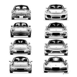 Illustration de l’évolution de la Porsche 911