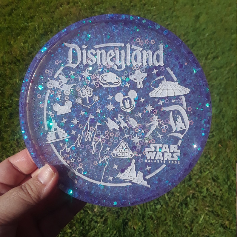 Coasters Disneyland Disney Trinket Tray 5.5 inch Glitter