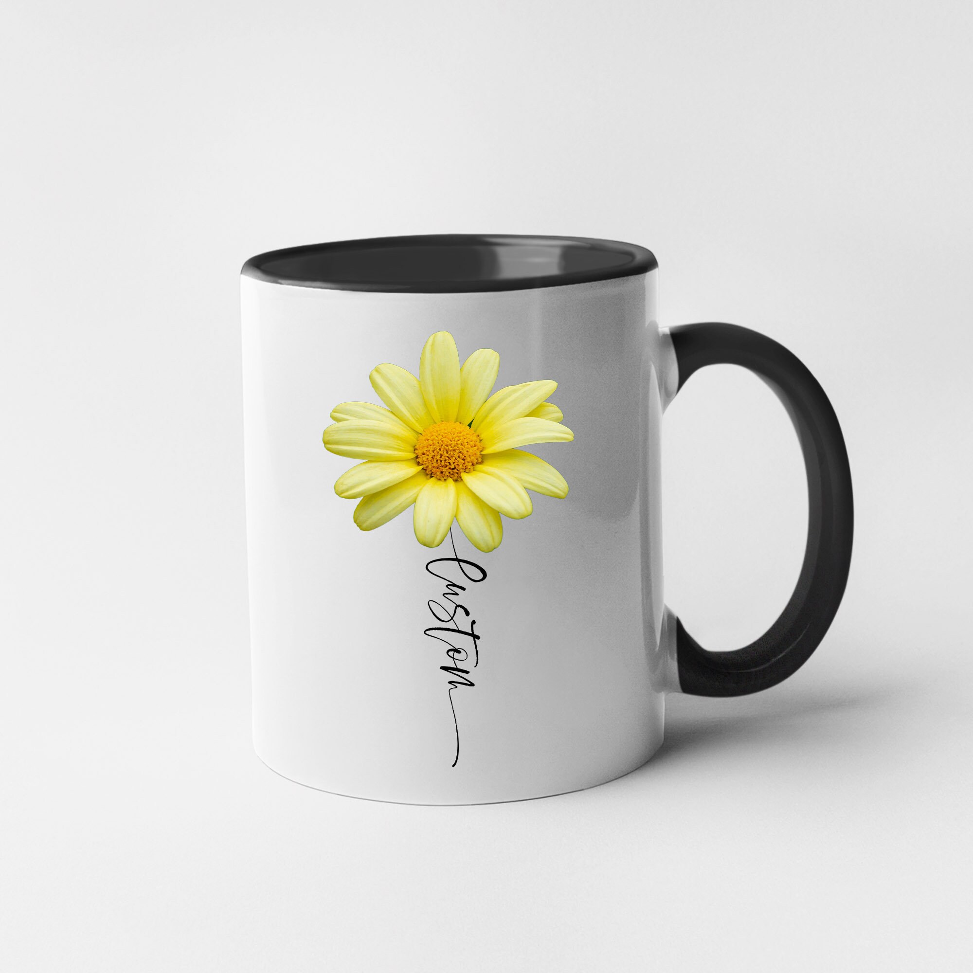 Daisy Gifts Daisy Mug Yellow Daisy Personalized Name Etsy