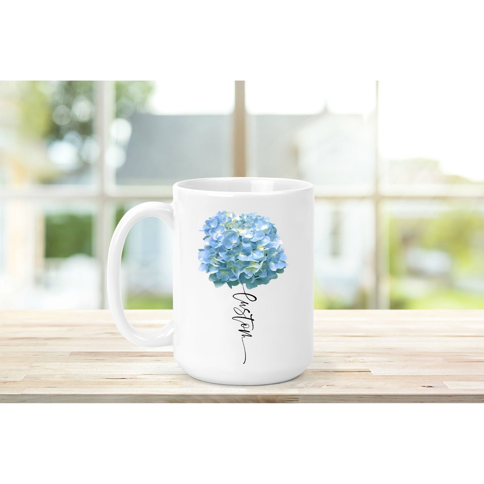Hydrangea Mug Hydrangea Blue Hydrangea Hydrangea Gifts Etsy
