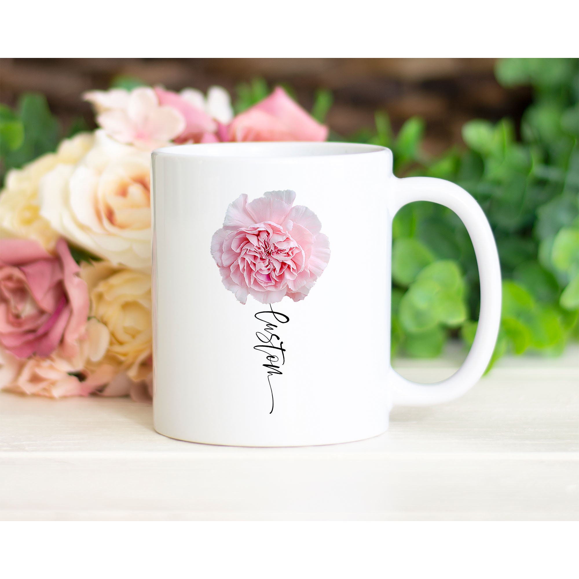 Carnation Mug Carnation Carnation Gifts Personalized Etsy