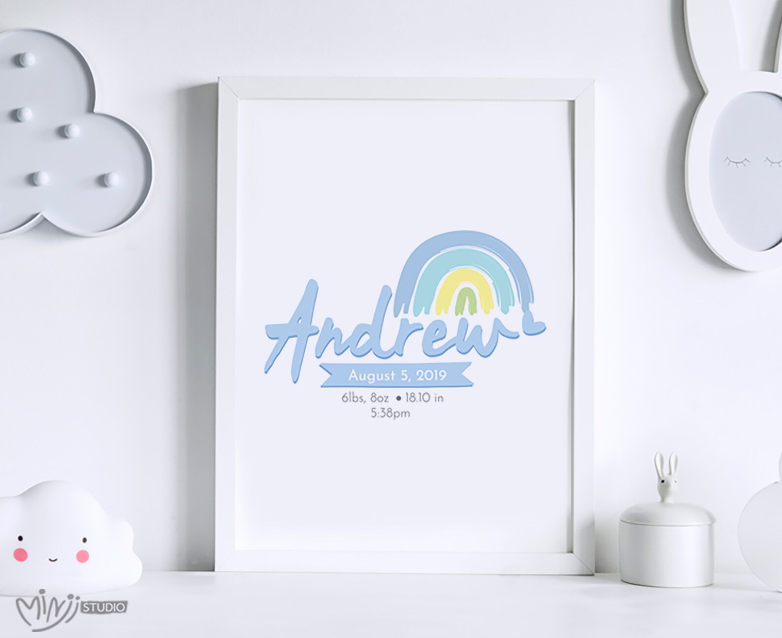 Personalised Baby Name Nursery Print Nursery wall art Etsy
