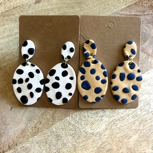 Polka Dot Polymer Clay Earrings