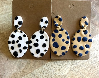 Polka Dot Polymer Clay Earrings