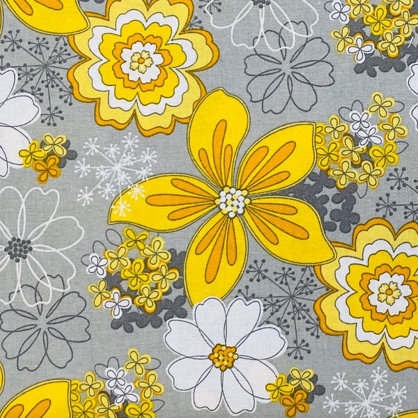 Camelot Fabrics Emma & Mila Gray Matters Floral Fabric 100% Cotton Quilting fabric by the yard width 44/45"