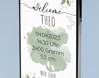 eCard digital birth announcement personalized birth announcement birth announcement baby is here card digital