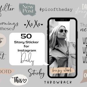 Instagram Story Sticker daily Blogger Basic Weekdays IG Stickers Storysticker Bundle 50+ weekdays everyday life for influencers & content creators