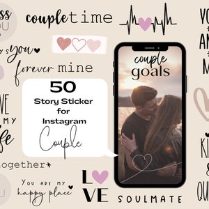 Instagram Story Sticker Couple Love Heart Story Sticker Love Valentine&#39;s Day couplegoals Wedding Couple Couples