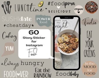 Instagram Story Sticker Food | Food Cooking Baking | Storysticker | IG Stickers for Foodbloggers and Influencer Foodies