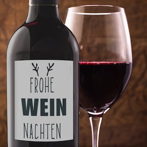 Frohe Wein Nachten Weinetikett zum ausdrucken lustiges Weihnachtsgeschenk für Weinliebhaber und Weintrinker zu Weihnachten Sofort Download