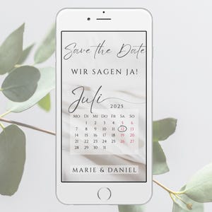 Save the Date Karte digital Hochzeit Einladung personalisiert für Whatsapp minimalistisch Hochzeitsverkündung Termin Hochzeit Ankündigung