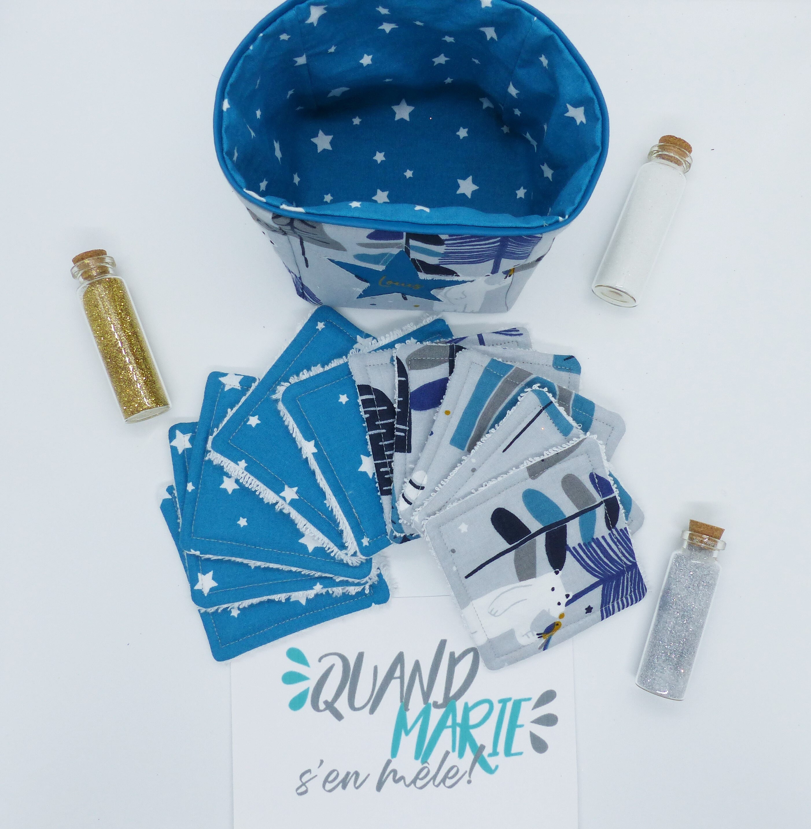 Panier et Ses Cotons Lavables Enfant Personnalisé