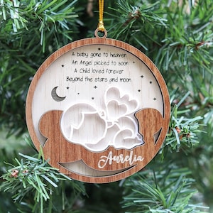 Infant Loss Ornaments, Personalized Baby Loss Ornament, Memorial Infant Baby Child Loss Ornament Keepsake Christmas 2023, Custom Memorial