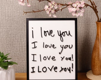 Custom Kids Handwriting Sign, 3D Laser Cutting Handwriting Sign, Personalised Your Handwriting Hand-Drawn Wooden Sign Laser Cut Handwriting