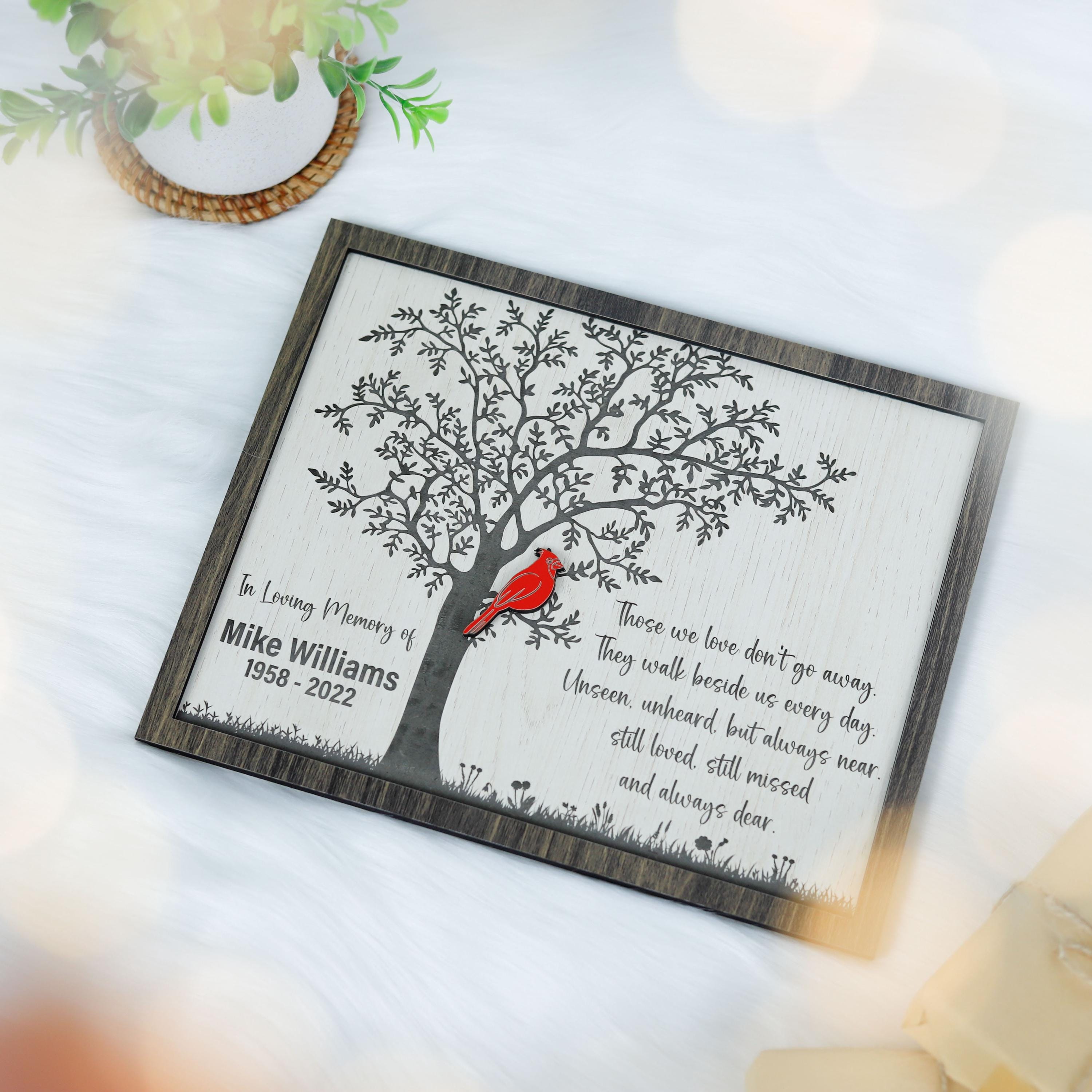 Personalized Cardinal in Loving Memory of Wooden Sign, Bereavement Gift ...