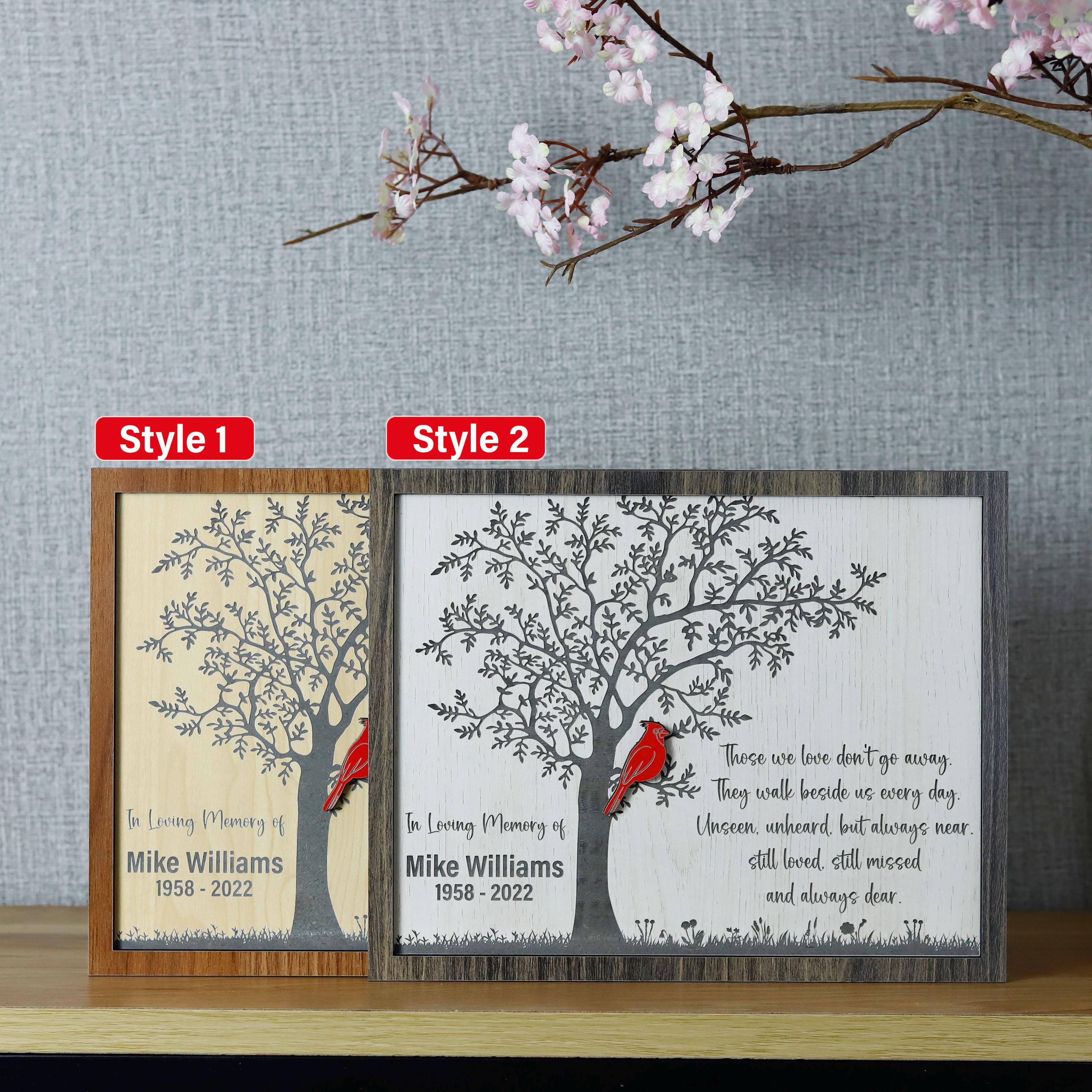 Personalized Cardinal in Loving Memory of Wooden Sign, Bereavement Gift ...