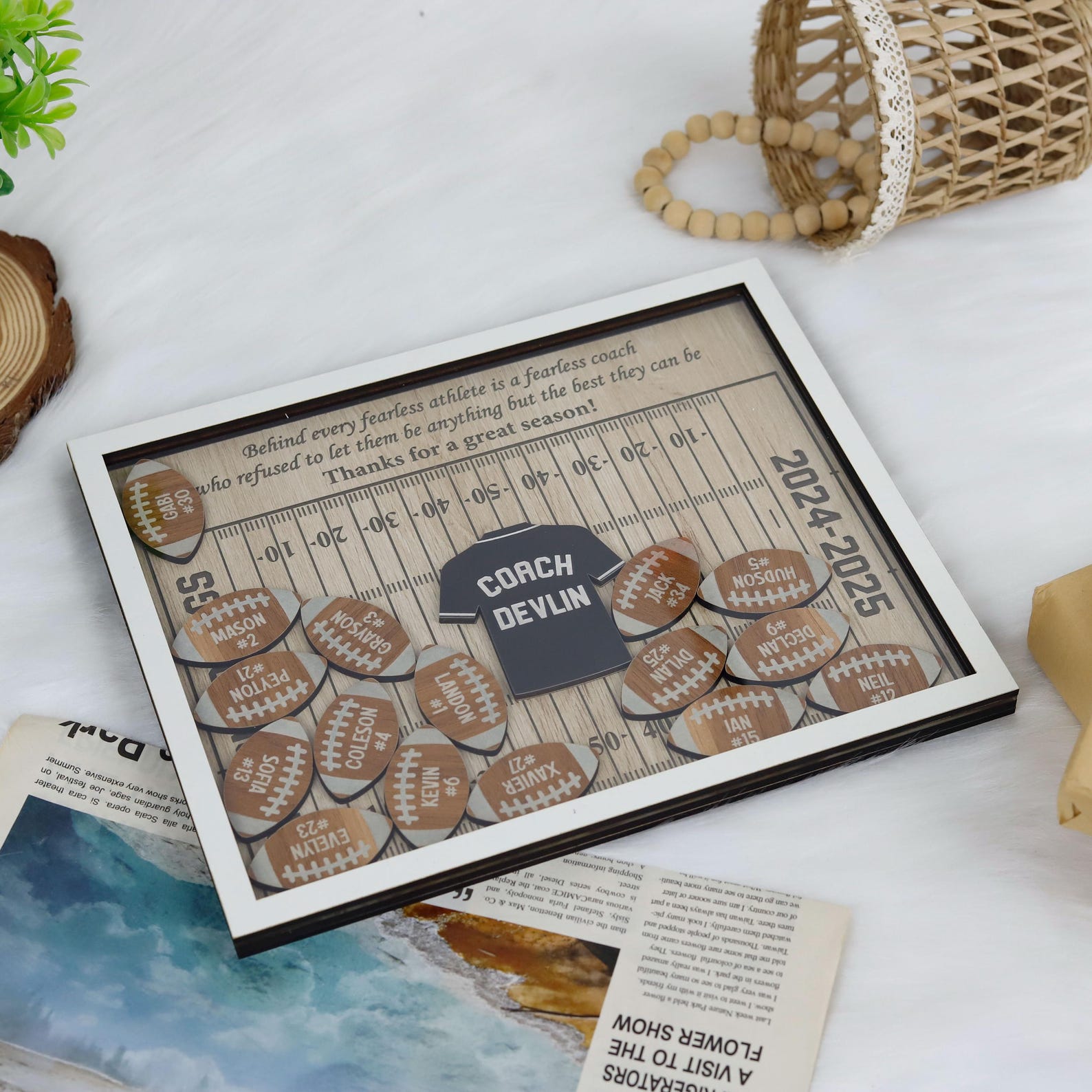Personalized Desktop Football Coach Sign, Custom Football Coach Thank ...