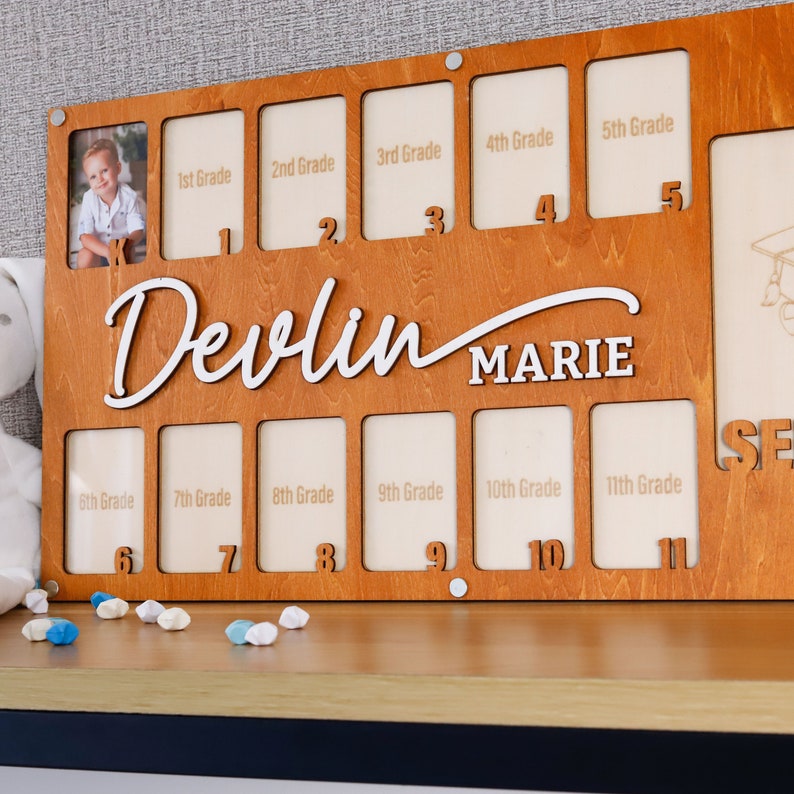 Graduation Picture Frame Customized, School Years From Kindergarten to ...