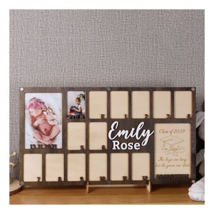 Graduation Picture Frame Personalized, School Years Frame from Birth to Senior Photo Frame, 16 Photo Collage Frame, Senior Graduation Gifts