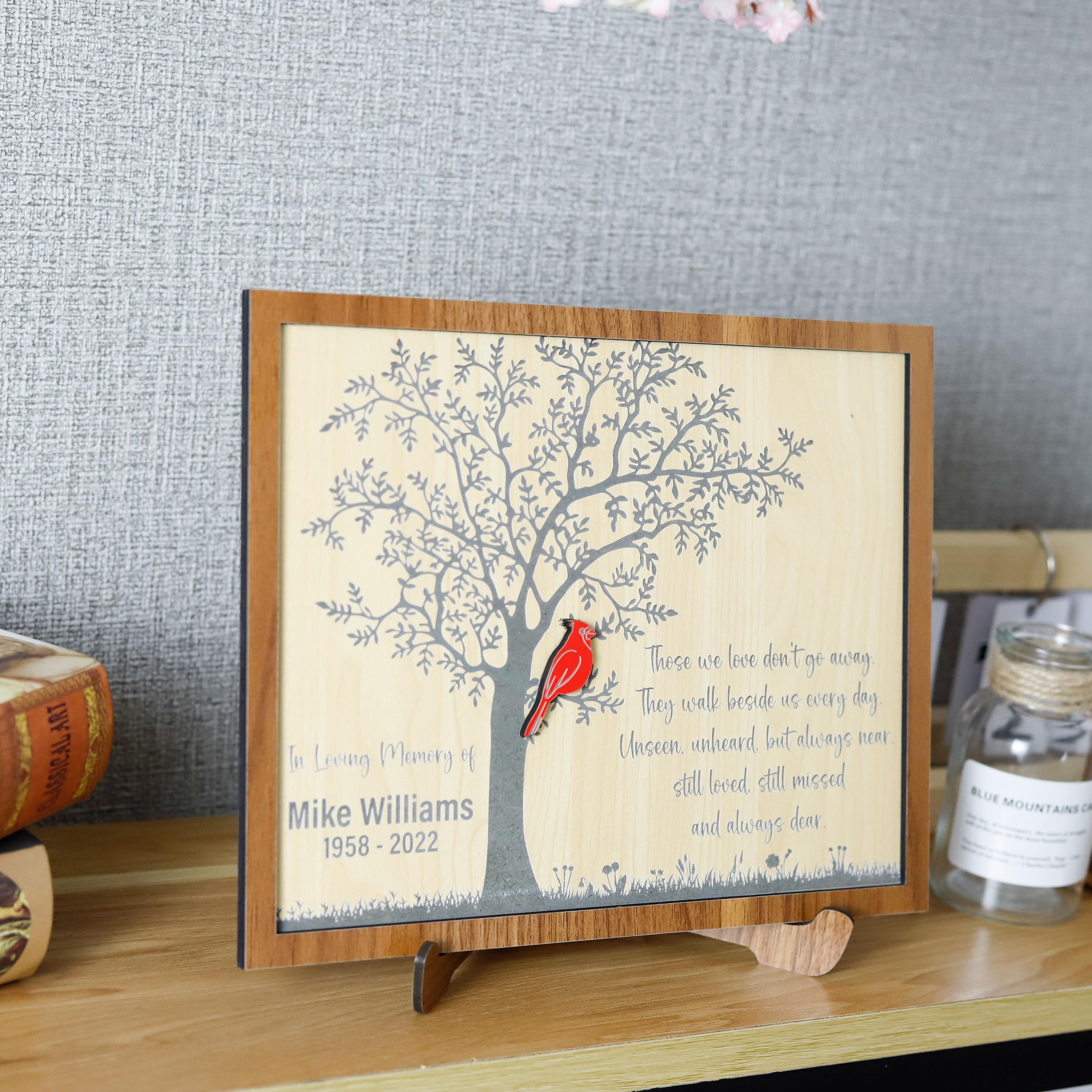Personalized Cardinal in Loving Memory of Wooden Sign, Bereavement Gift ...