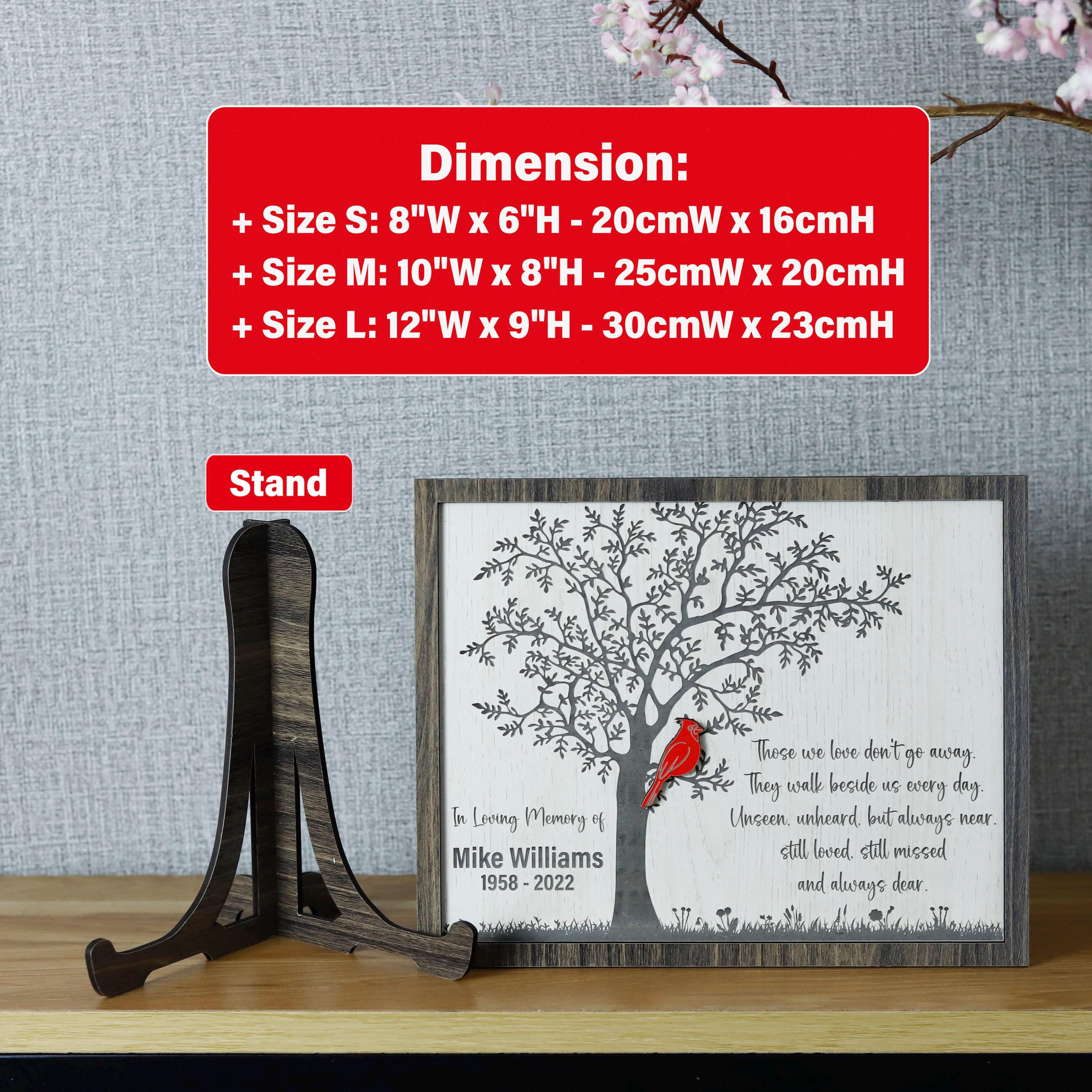 Personalized Cardinal in Loving Memory of Wooden Sign, Bereavement Gift ...