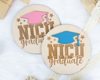 Nicu Graduate, Nicu Baby Sign, Nicu Graduate Wooden Sign, Nicu Grad Baby Sign, Newborn Announcement Sign, Nicu Milestone Sign, Grad Hat Sign