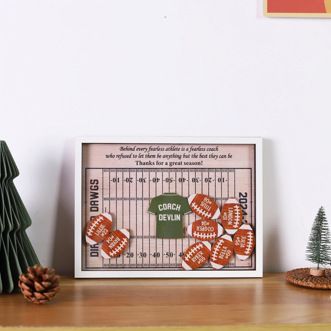Personalized Football Coach Sign Plaque, Custom Football Coach Thank ...